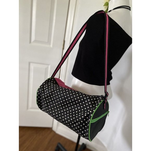 Gymnastics Bag Gymnast Duffle‎ Overnight Tote Adjust Handle Zip Polka Dot Flower - Picture 5 of 12